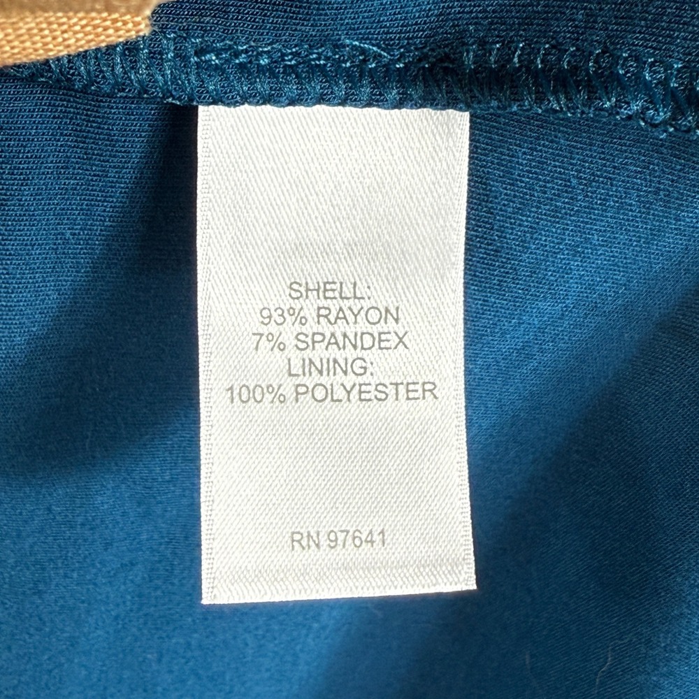 J. Jill Dress Womens XL Atlantic Blue Faux Wrap Short Sleeve Wearever Minimalist - Picture 9 of 9